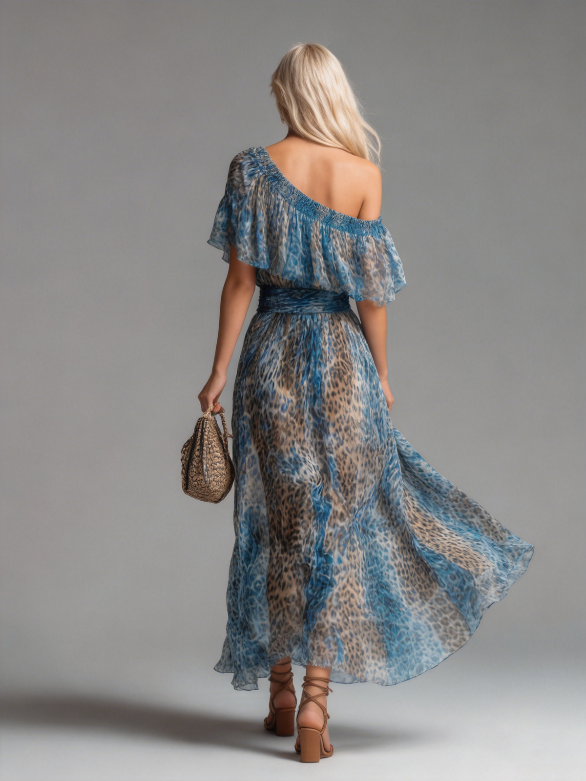 Wild | Leopard Print Chiffon Maxi Dress for Women | Bold Style