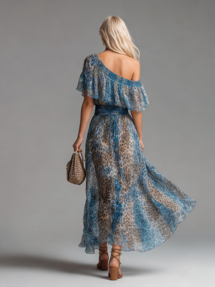 Wild | Leopard Print Chiffon Maxi Dress for Women | Bold Style