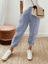 Kristin | Striped Retro High-Waist Pants for Women | Casual