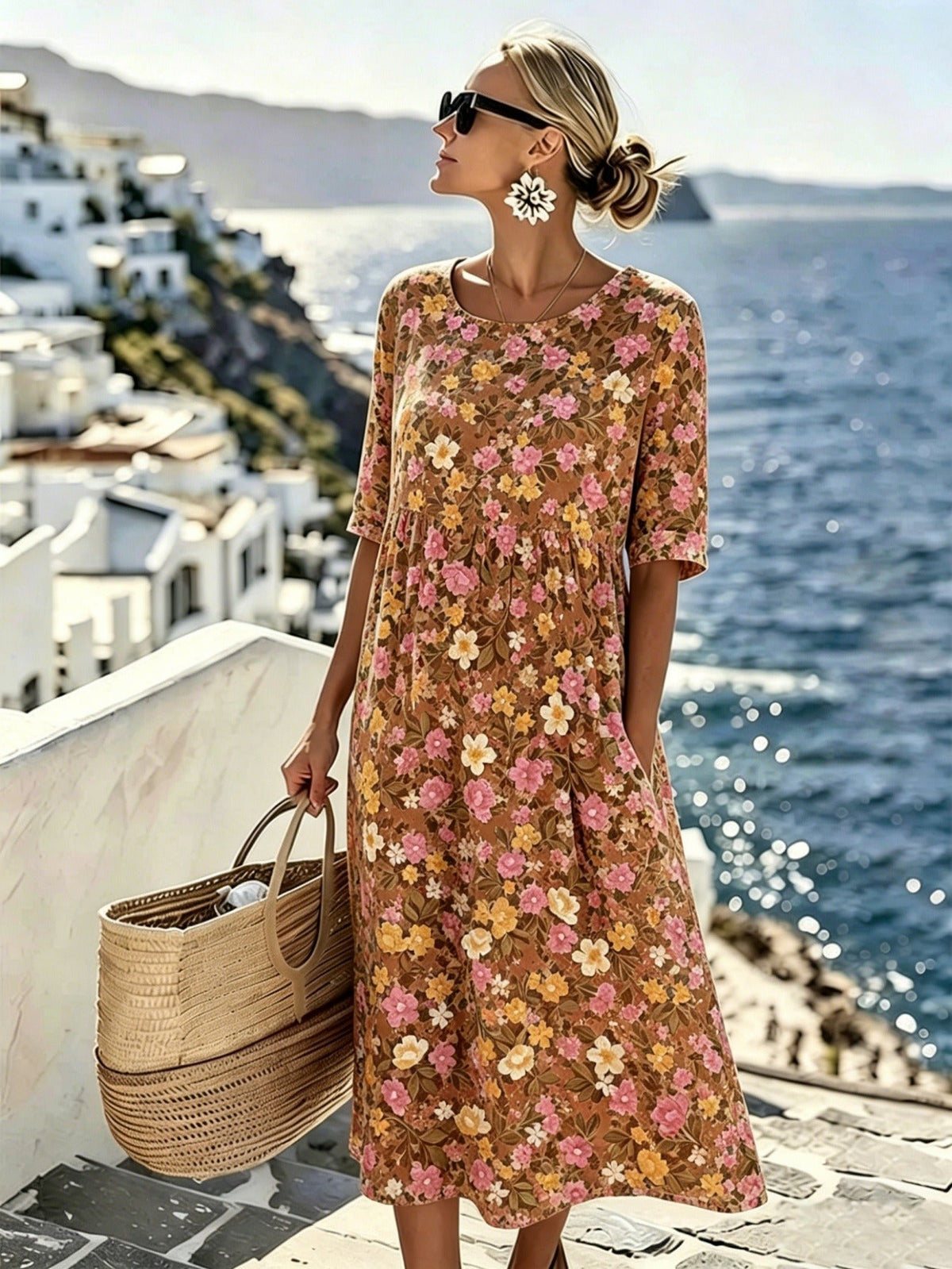 Savannah | Wildflower Meadow Floral Midi Dress for Women