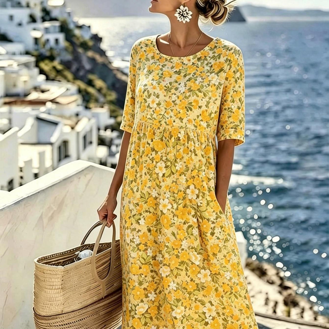 Marigold | Wildflower Meadow Floral Midi Dress for Women
