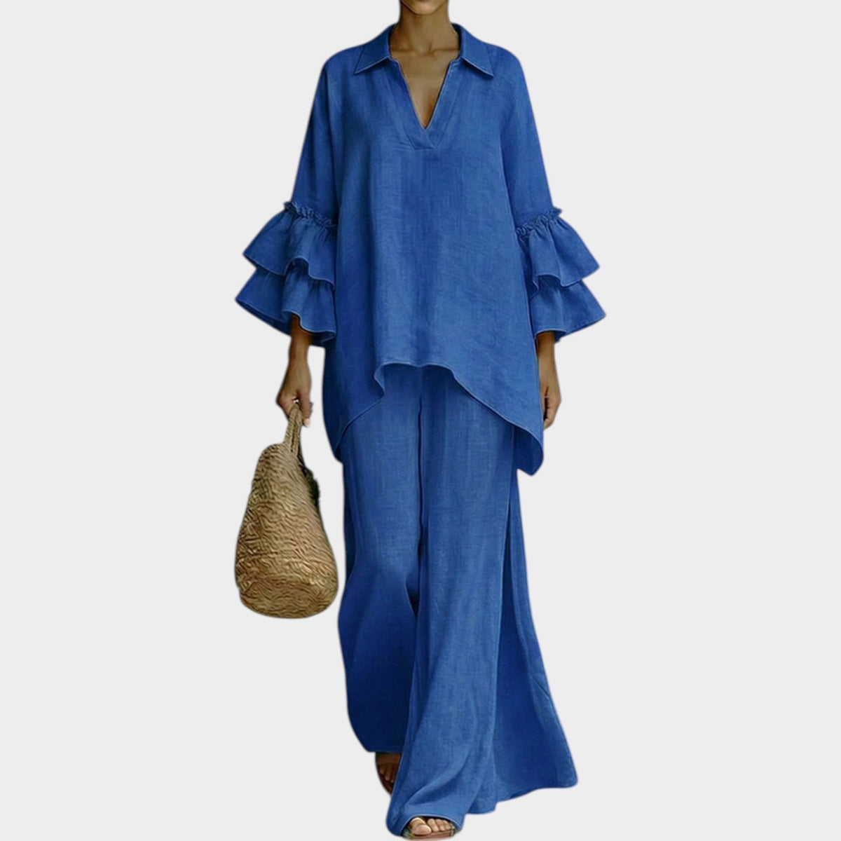 Ariela | Oversized Top and Wide-Leg Pants Two-Piece Set for Women