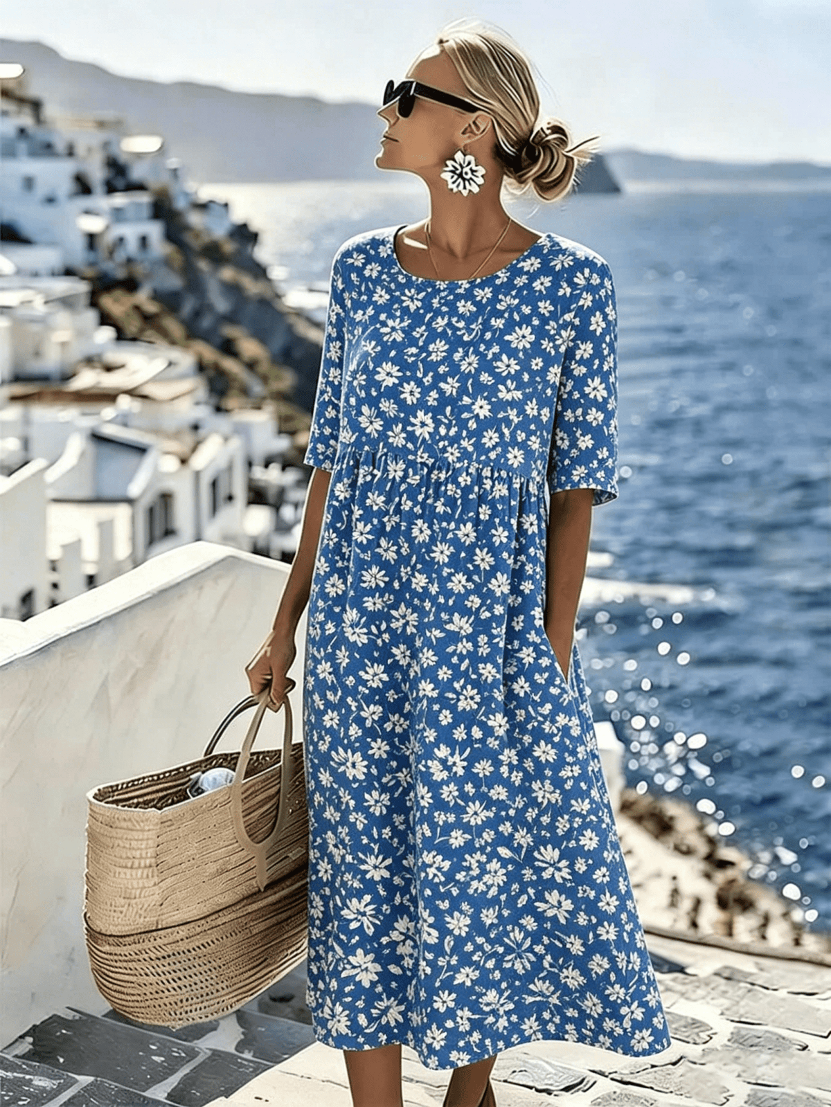 Grace | Elegant Floral Summer Midi Dress for Women