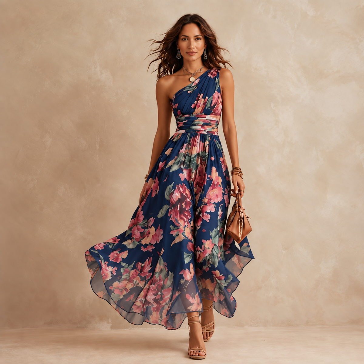 Aurora | One-Shoulder Floral Dress