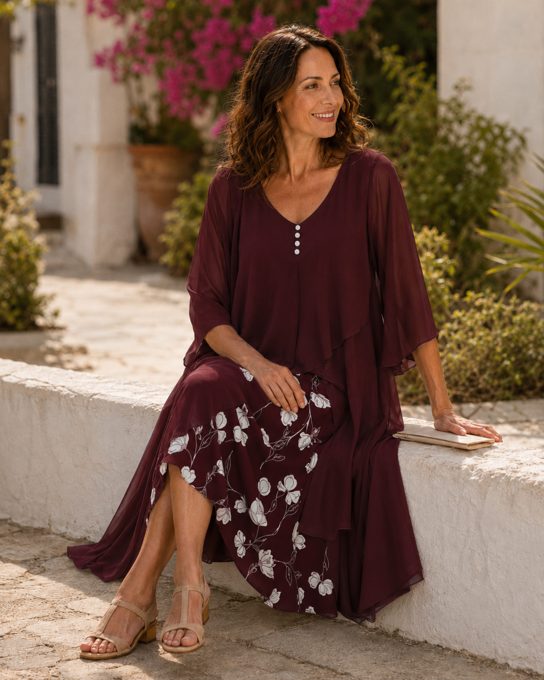 Odette | Tiered Chiffon Maxi Dress for Women