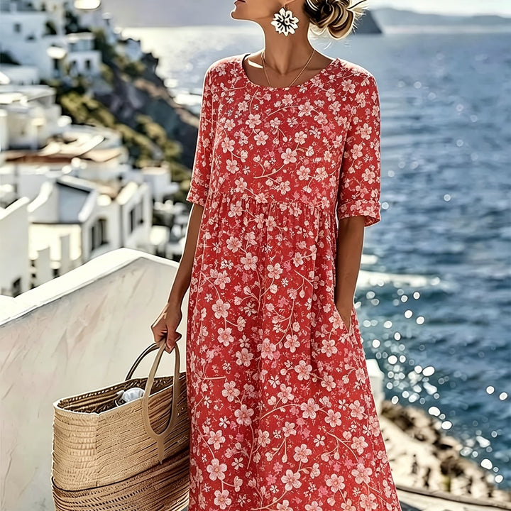 Scarlett | Blossom Breeze Floral Midi Dress for Women