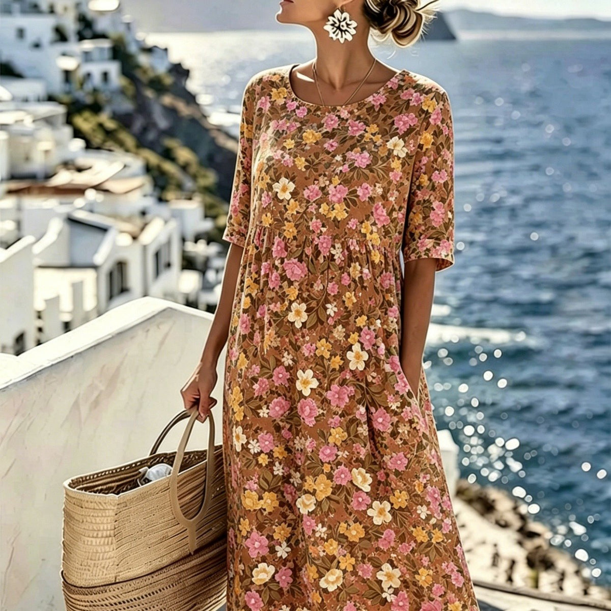 Savannah | Wildflower Meadow Floral Midi Dress for Women