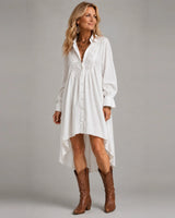 Lucia | Lace Detail Irregular-Hem Mini Dress