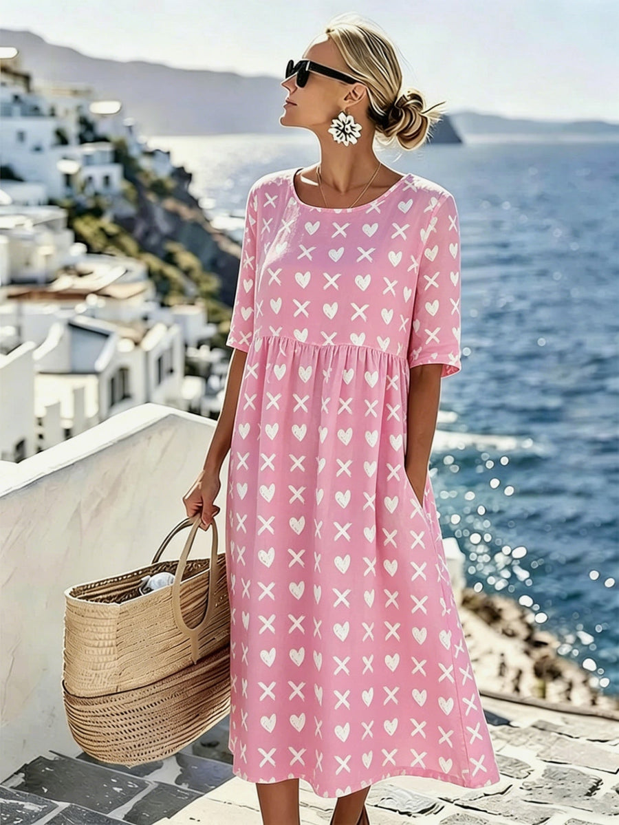 Lottie | Sweetheart Floral Summer Midi Dress for Women