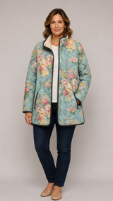 Isabelle | Floral-Print Quilted Jacket