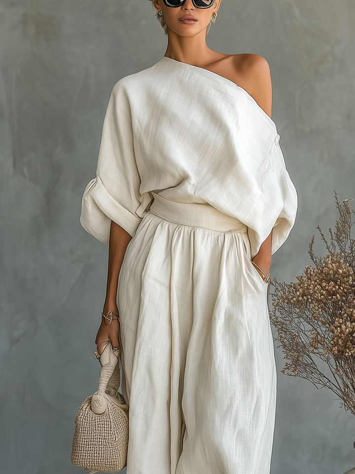 Selene | Relaxed Draped Two-Piece Set for Women