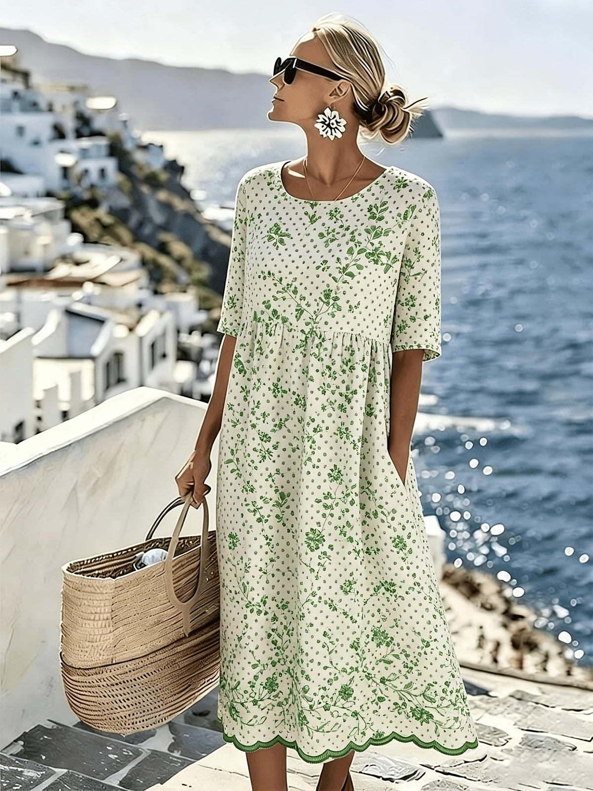Willow | Meadow Bloom Floral Midi Dress for Women
