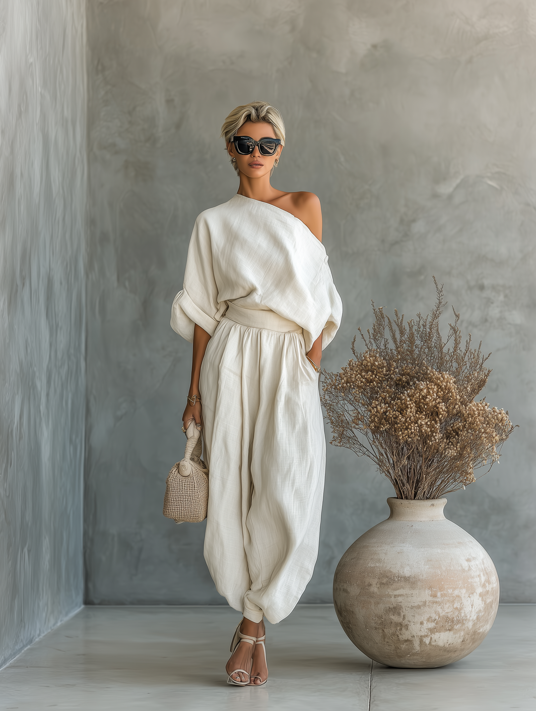 Selene | Relaxed Draped Two-Piece Set for Women