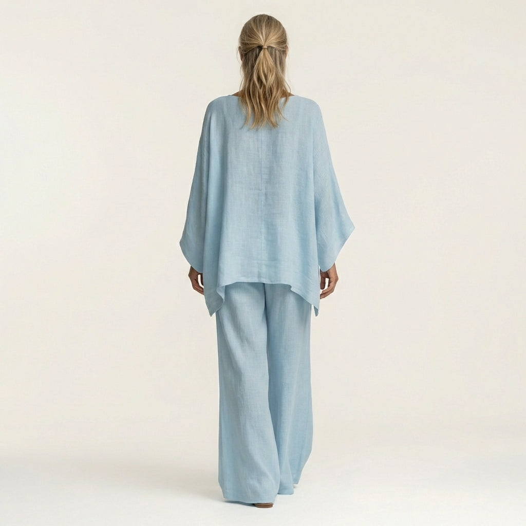 Majolie | Linen-Blend Boho Two-Piece Set for Women