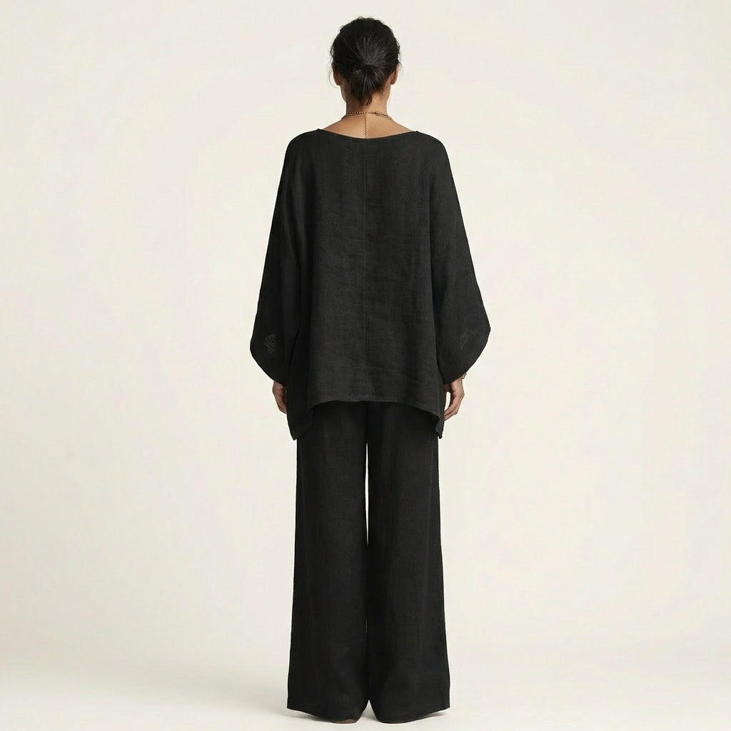 Majolie | Linen-Blend Boho Two-Piece Set for Women