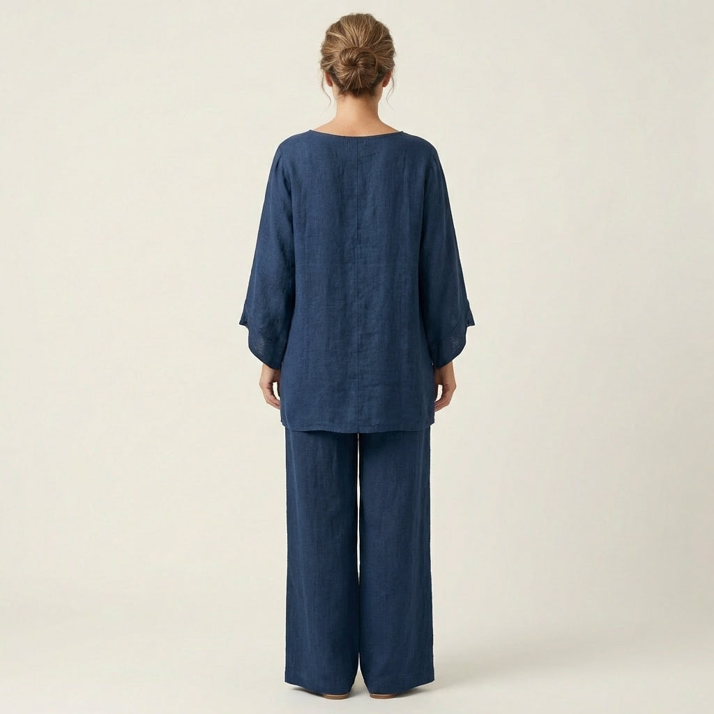 Majolie | Linen-Blend Boho Two-Piece Set for Women