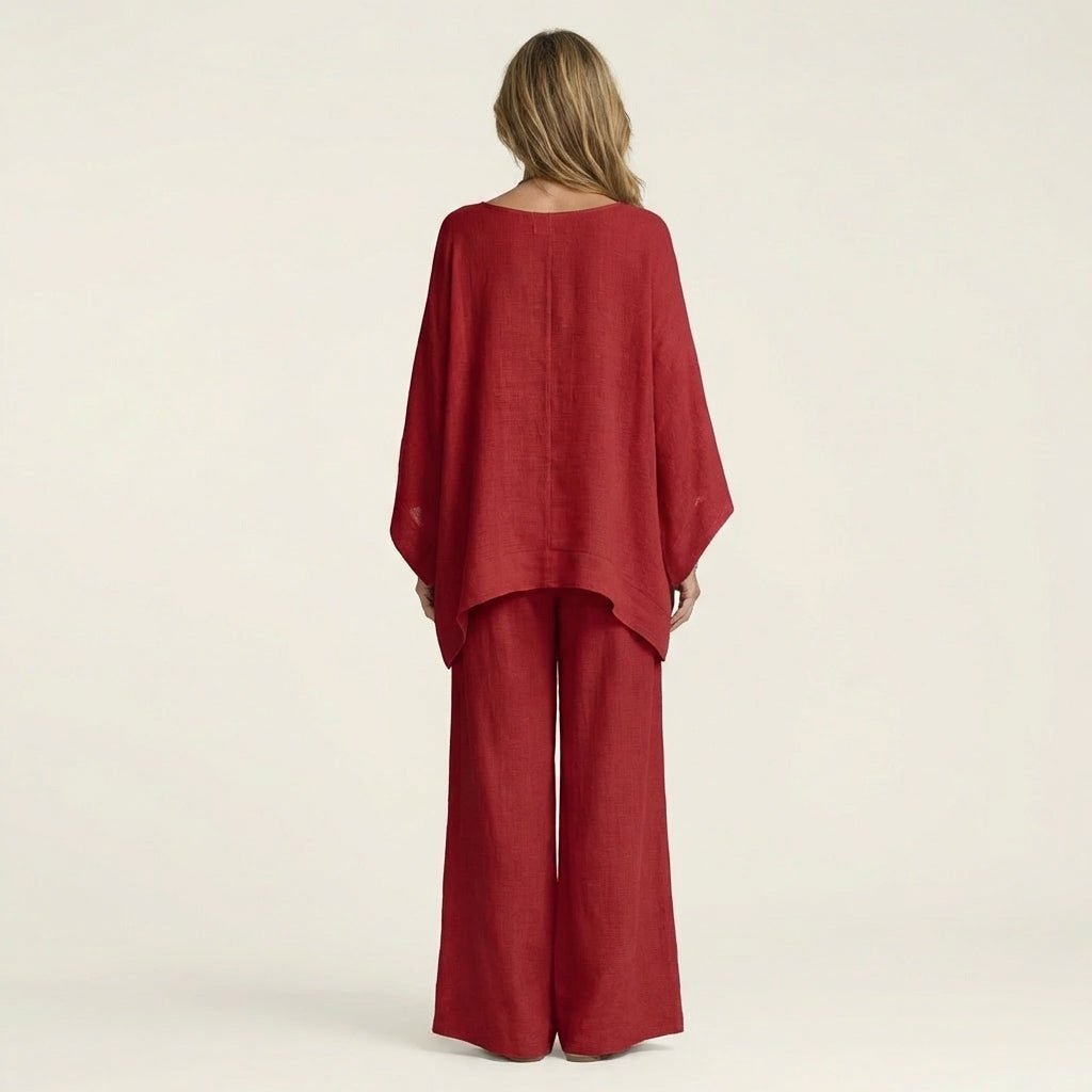 Majolie | Linen-Blend Boho Two-Piece Set for Women