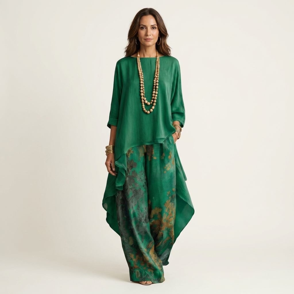 Cariola | Asymmetric Tunic Two-Piece Set for Women