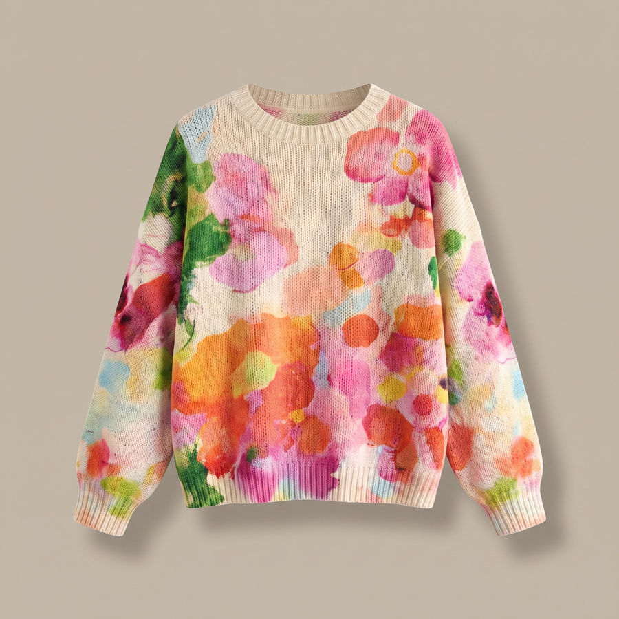 Ferrona | Tie-Dye Floral Sweater