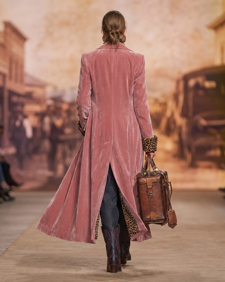 Madison | Velvet Longline Tailored Coat for Women