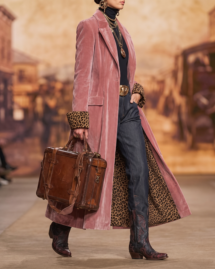 Madison | Velvet Longline Tailored Coat for Women