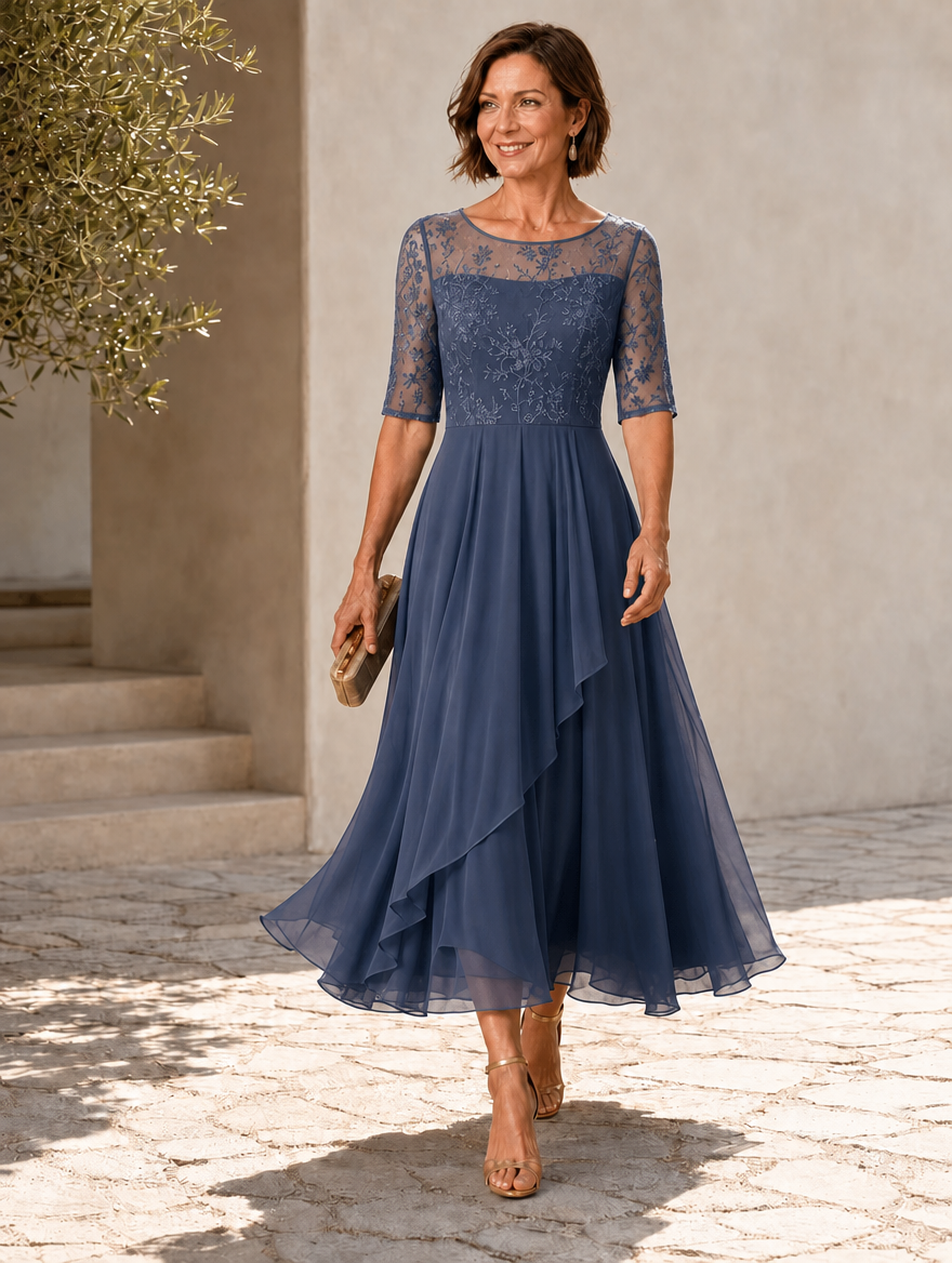Rose – The Flattering Lace Midi Dress