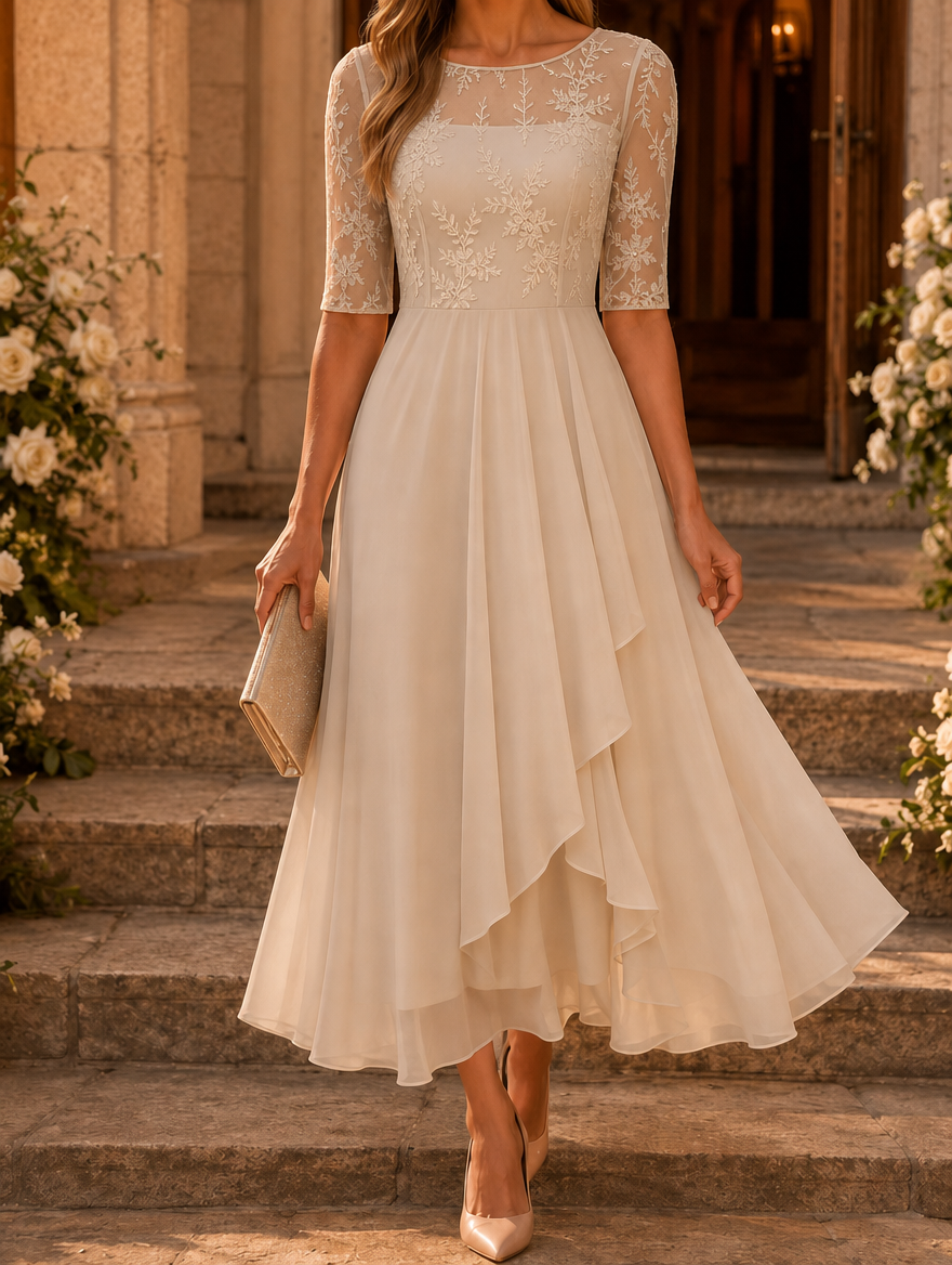 Rose – The Flattering Lace Midi Dress