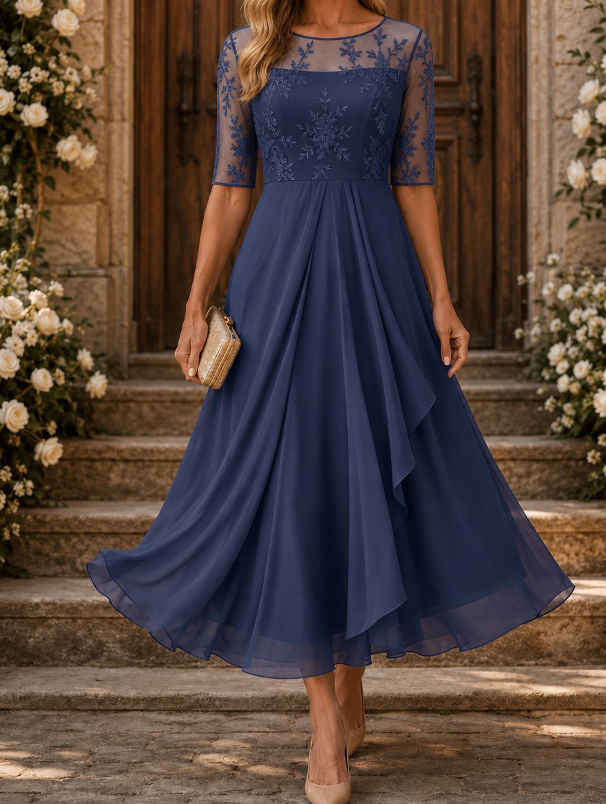 Rose – The Flattering Lace Midi Dress