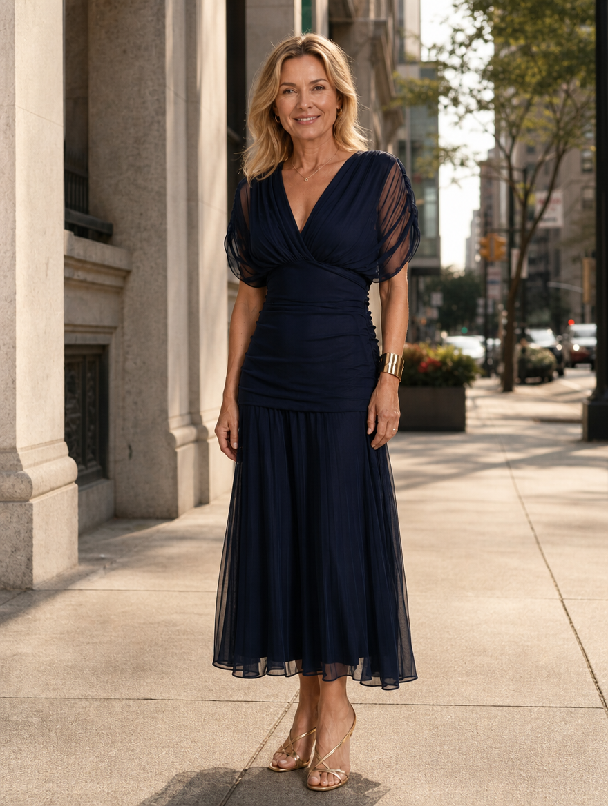Seraphine | Ruched Flutter Midi