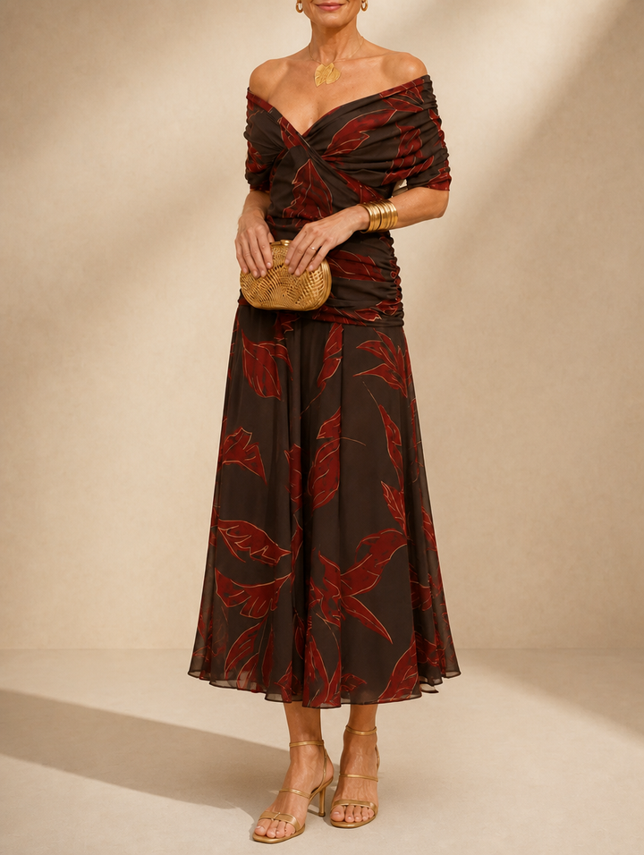 Seraphine | Ruched Flutter Midi