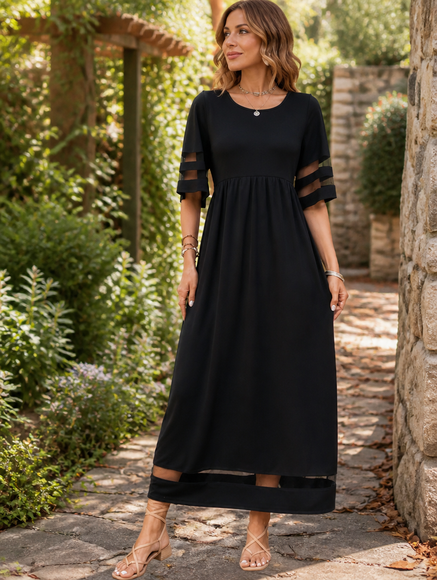 Cerelia | Tummy-Flattering Comfort Midi Dress for Women
