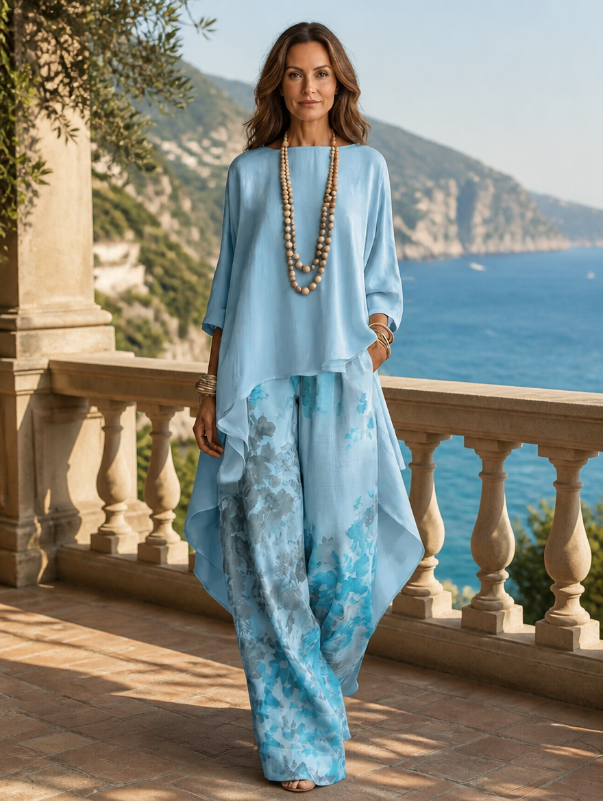 Cariola | Asymmetric Tunic Two-Piece Set for Women