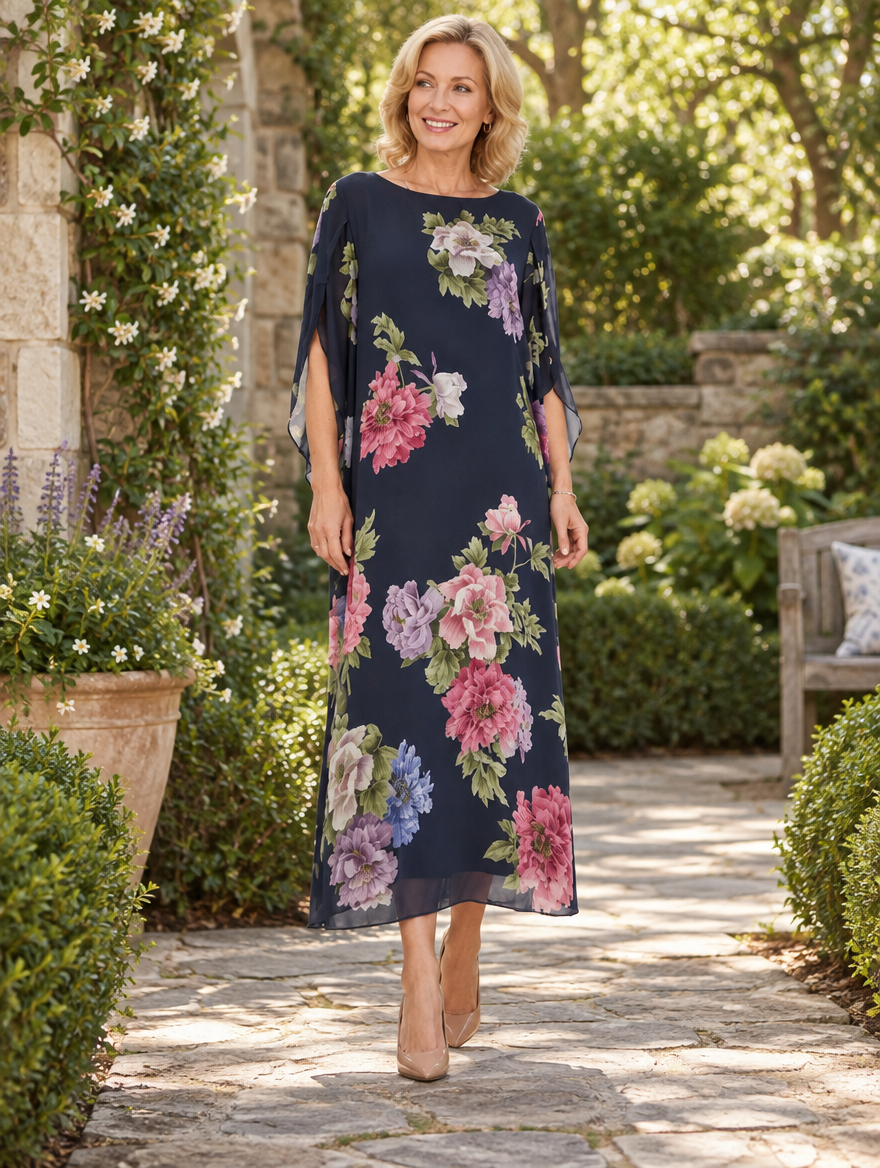 Elowen™ | Midnight Bloom Maxi Dress