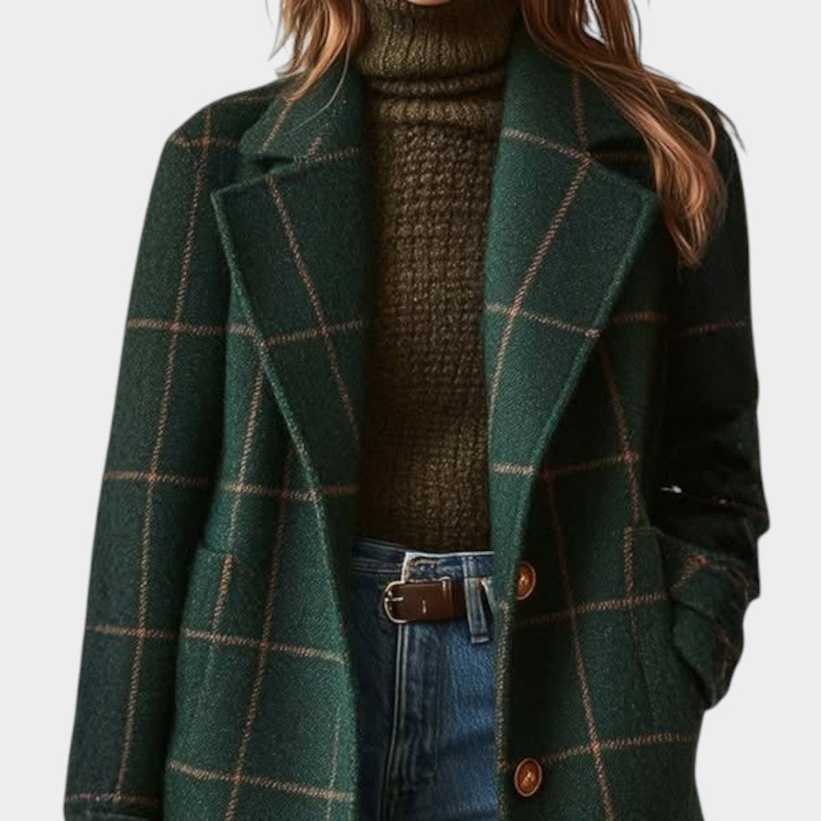 Adriana | Classic Check Autumn Coat for Women