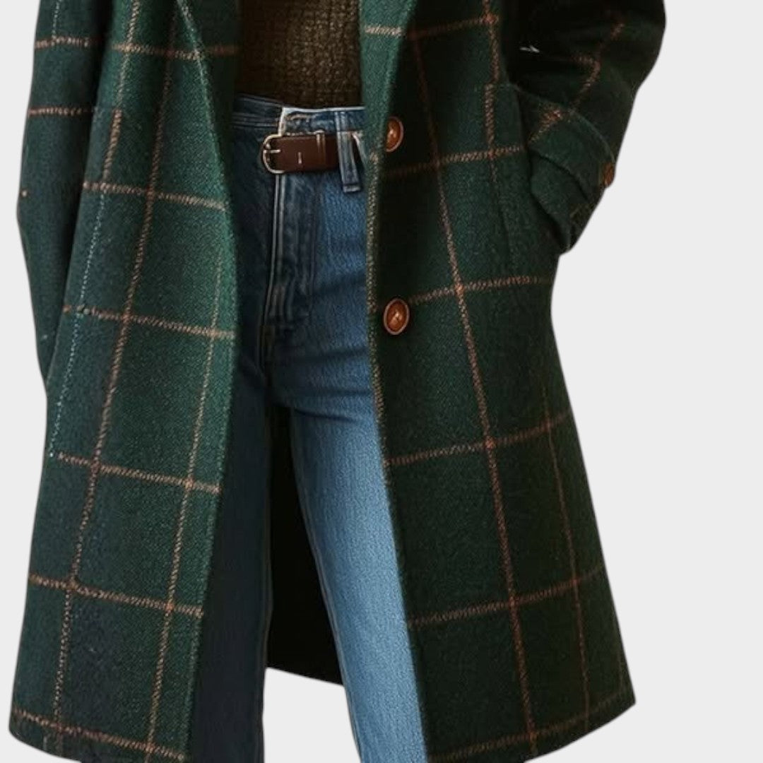 Adriana | Classic Check Autumn Coat for Women