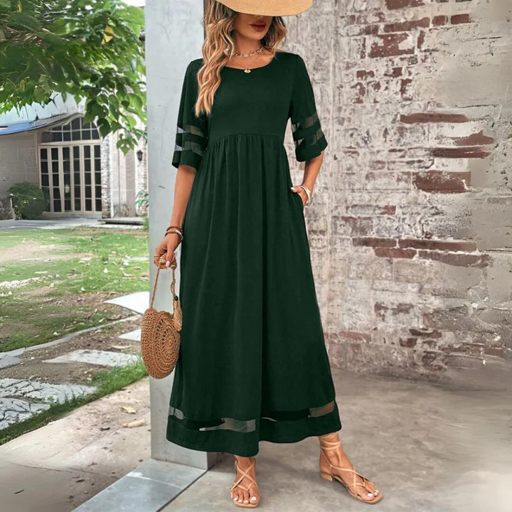 Cerelia | Tummy-Flattering Comfort Midi Dress for Women