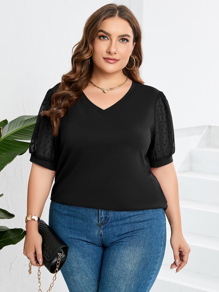 Jessica | Puff-Sleeve V-Neck Top for Women | Smart Casual