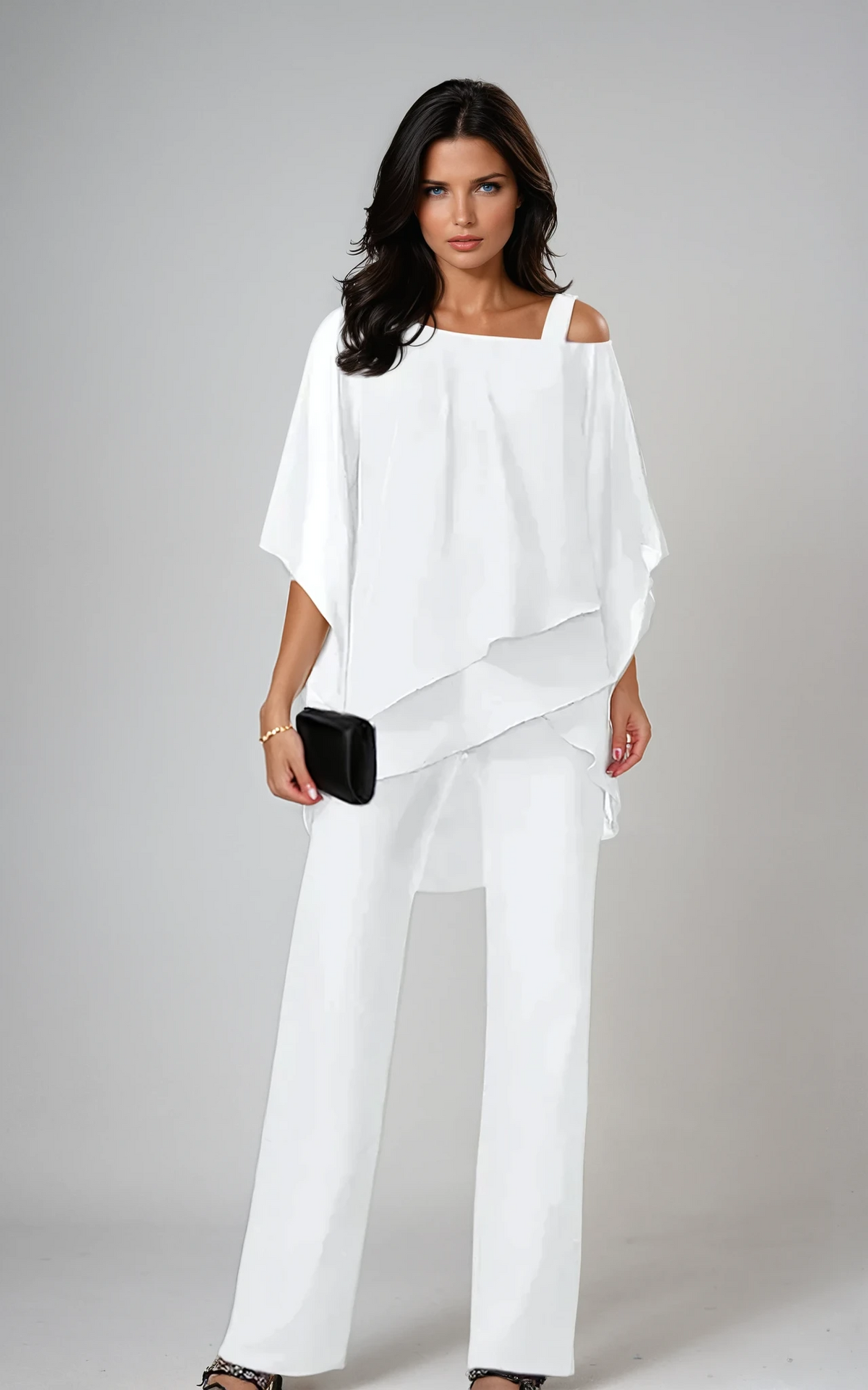 Cenna | Layered Top and Wide-Leg Pants Two-Piece Set for Women