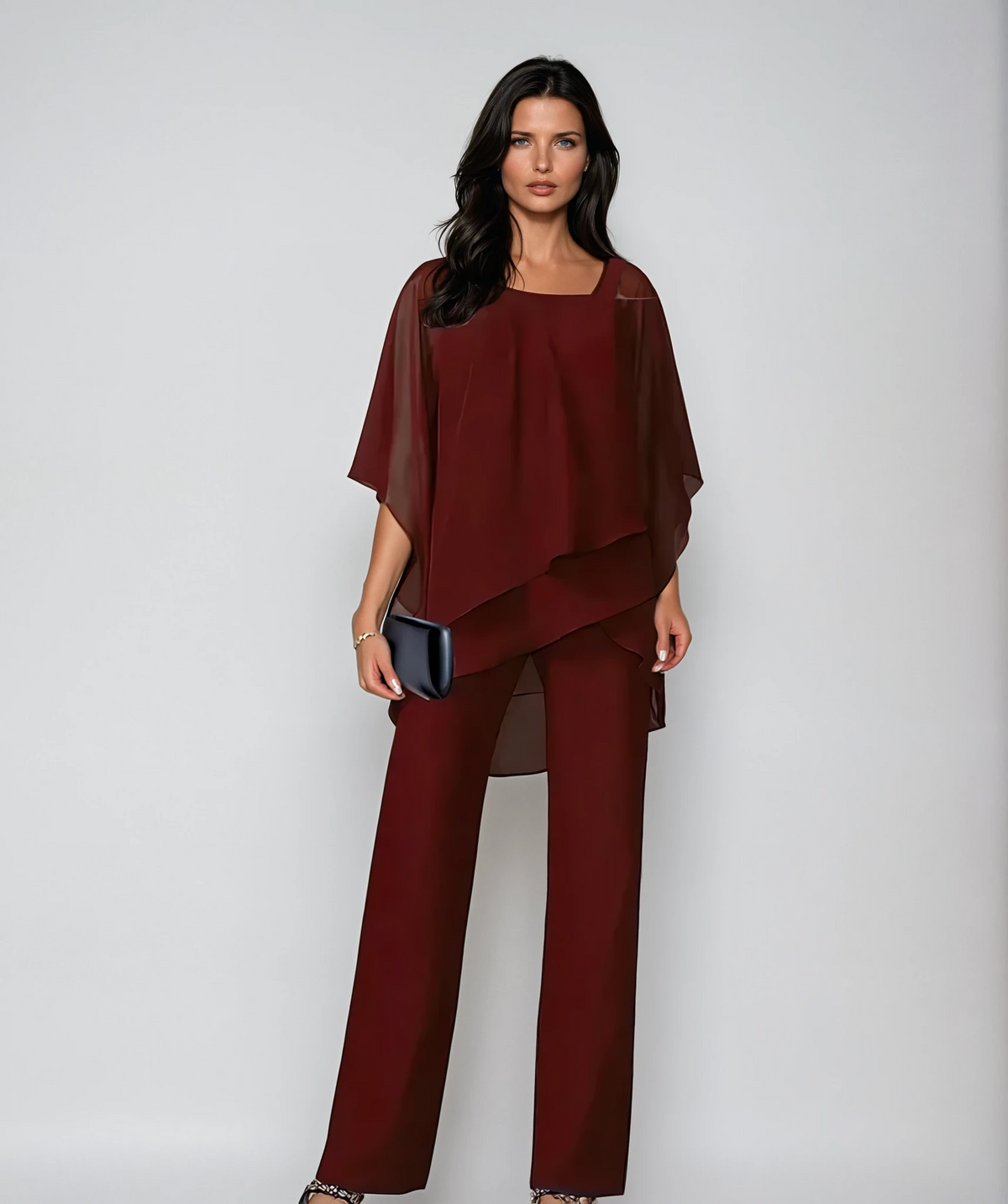 Cenna | Layered Top and Wide-Leg Pants Two-Piece Set for Women