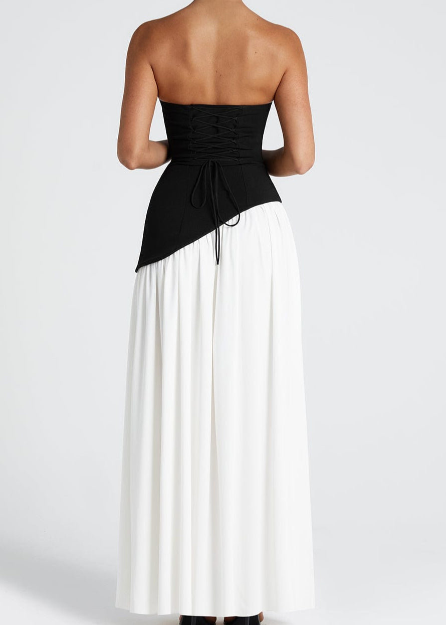 Lina | Strapless Maxi Dress with High Slit for Women