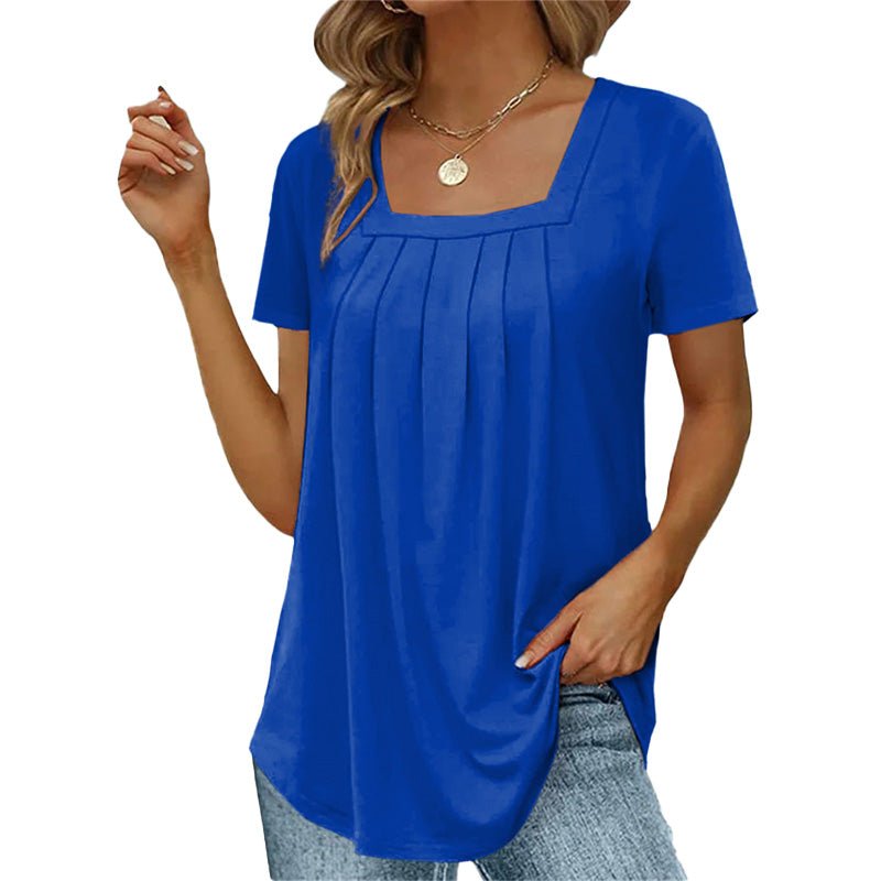 Valina | Pleated Square Neck Top
