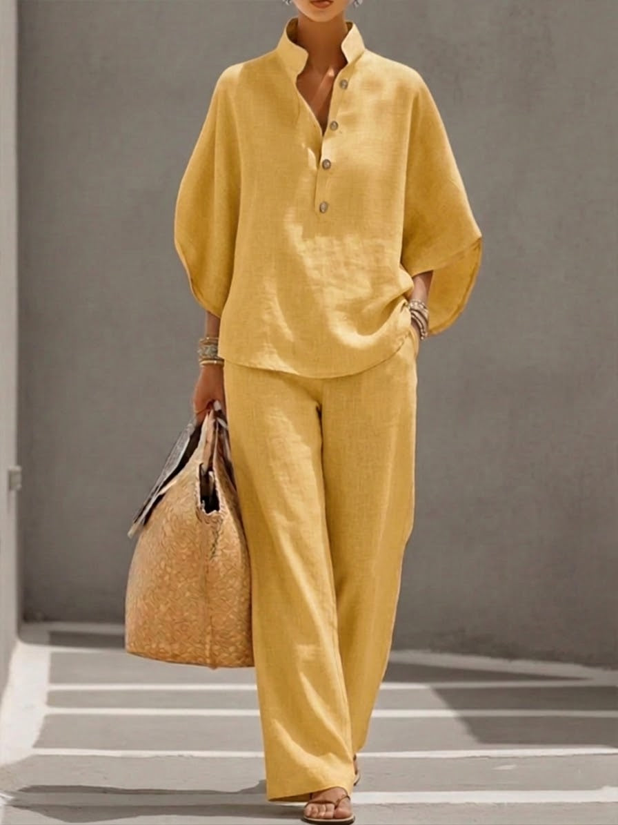 Harper | Batwing Top and Wide-Leg Pants Two-Piece Set for Women
