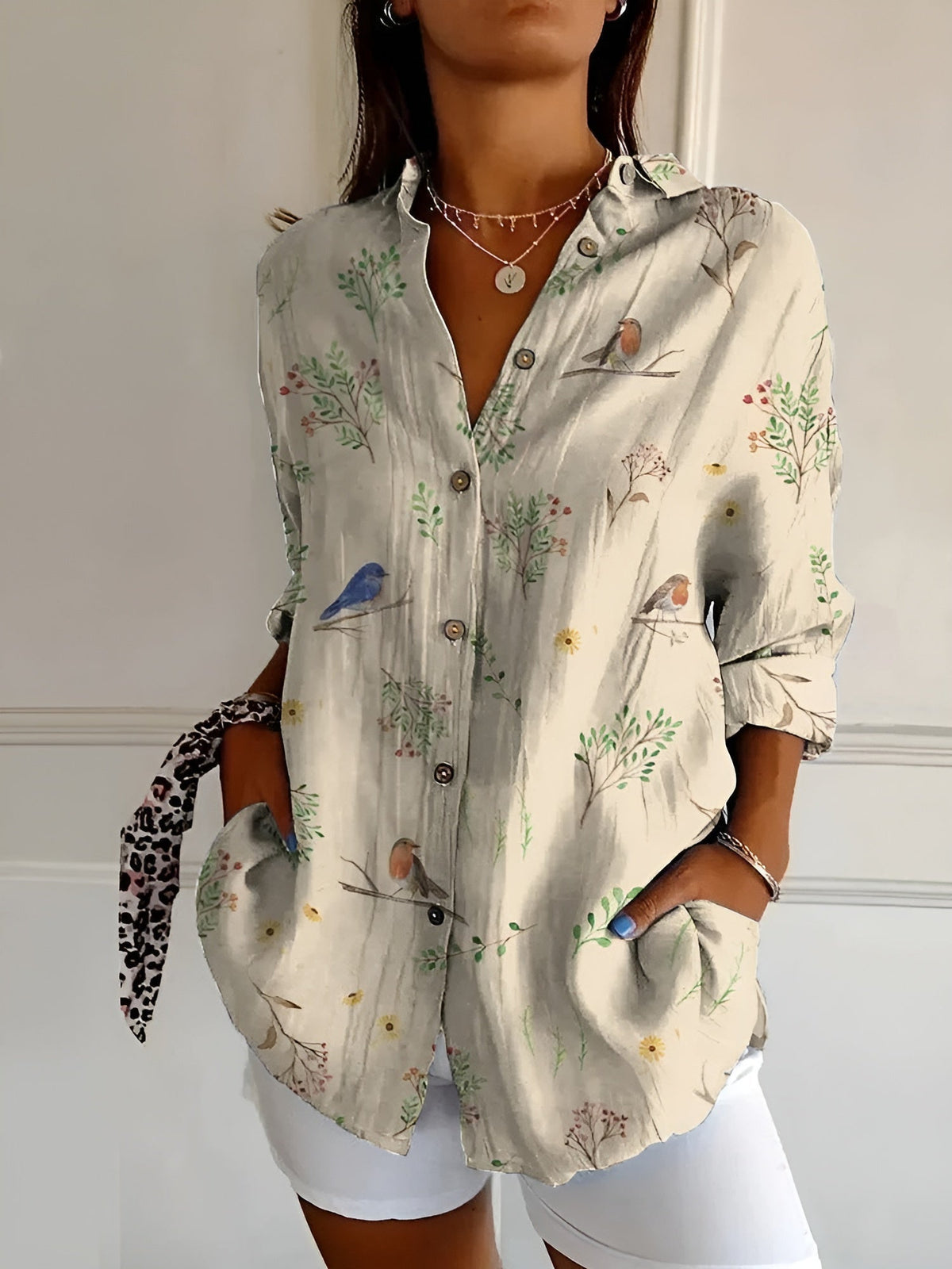 Effortless Elegance | Relaxed Button-Up Shirt for Women | Casual