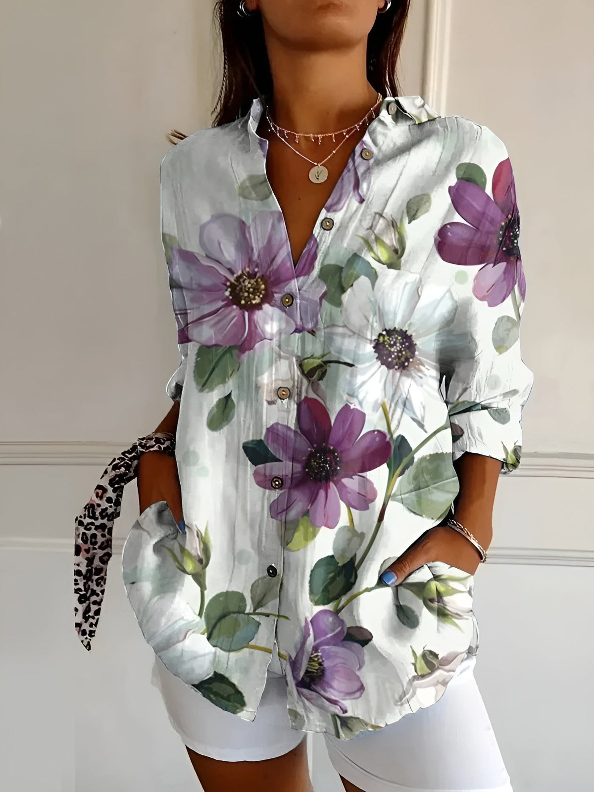 Effortless Elegance | Relaxed Button-Up Shirt for Women | Casual