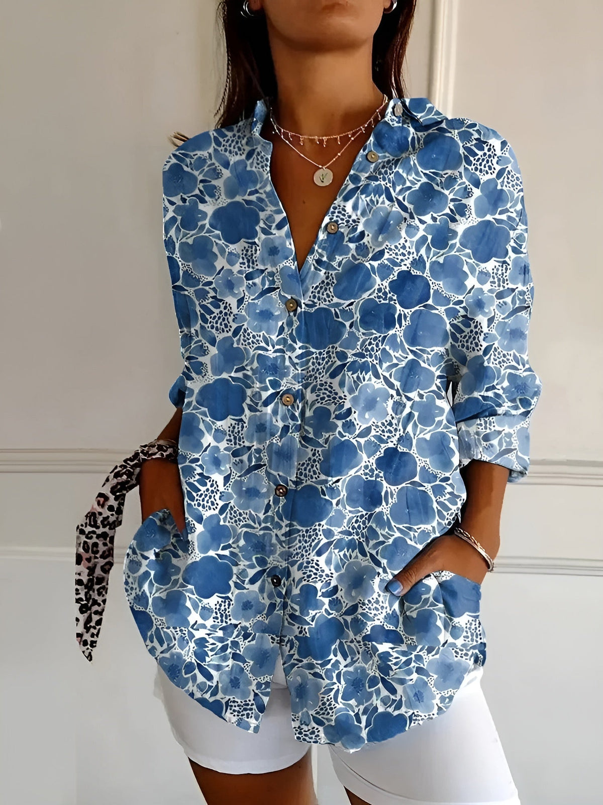 Effortless Elegance | Relaxed Button-Up Shirt for Women | Casual