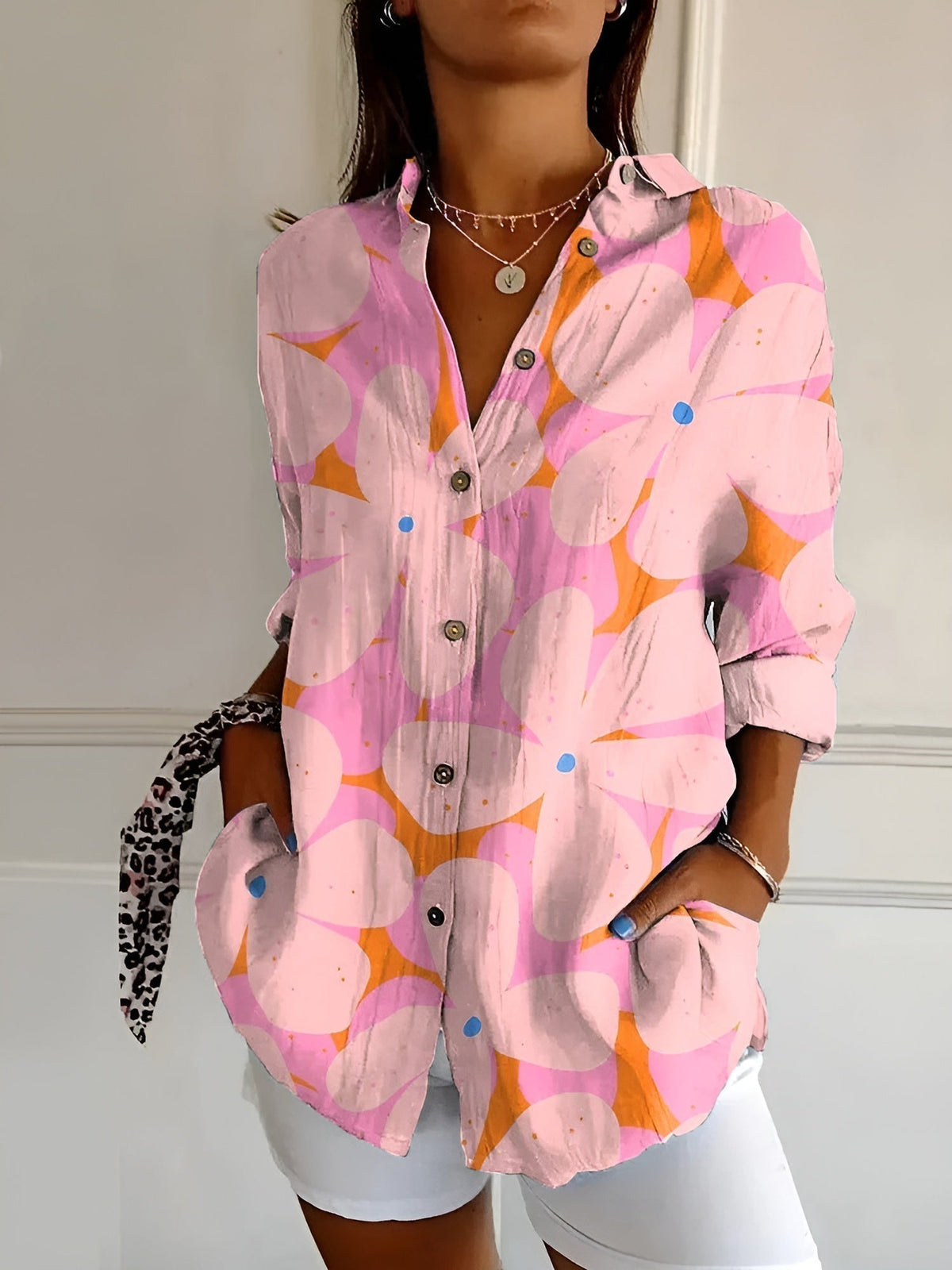 Effortless Elegance | Relaxed Button-Up Shirt for Women | Casual