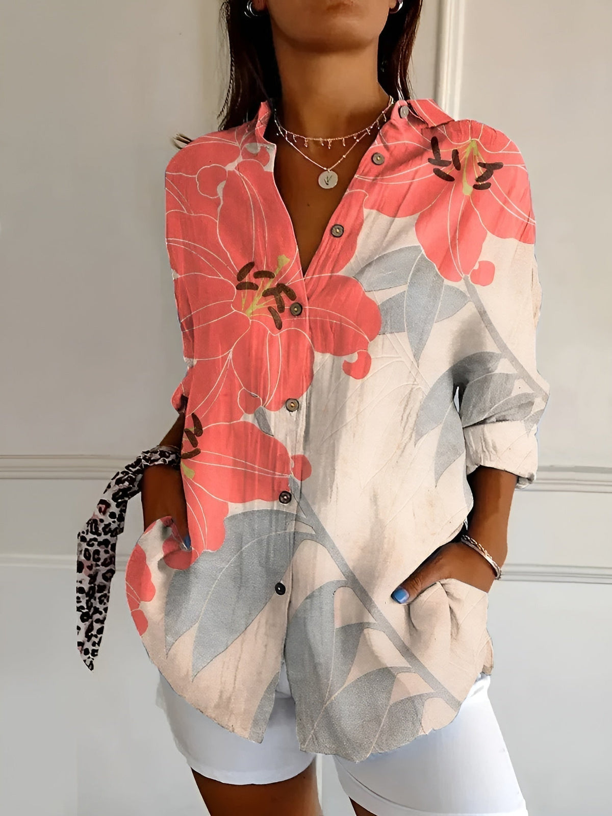 Effortless Elegance | Relaxed Button-Up Shirt for Women | Casual