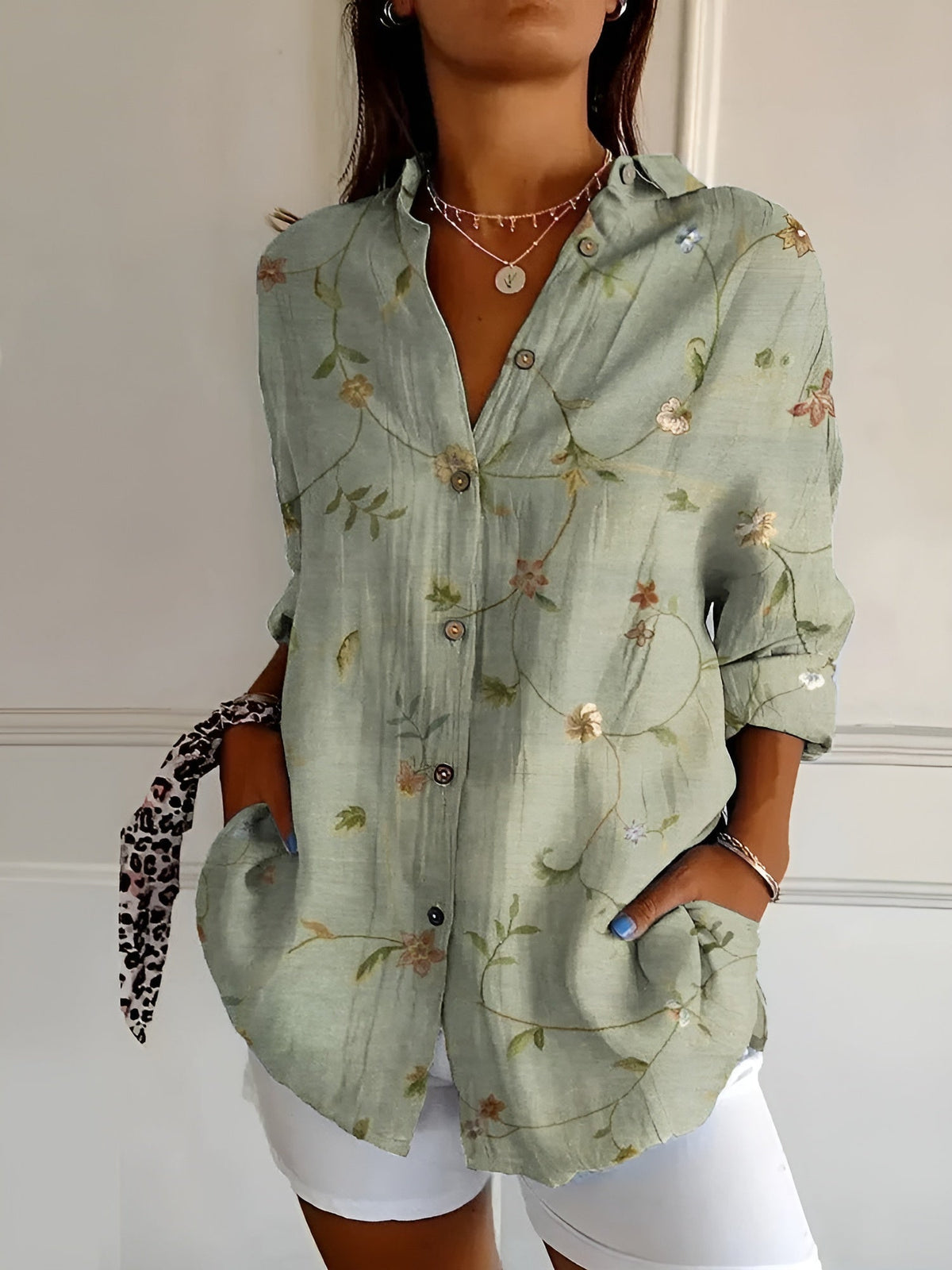 Effortless Elegance | Relaxed Button-Up Shirt for Women | Casual