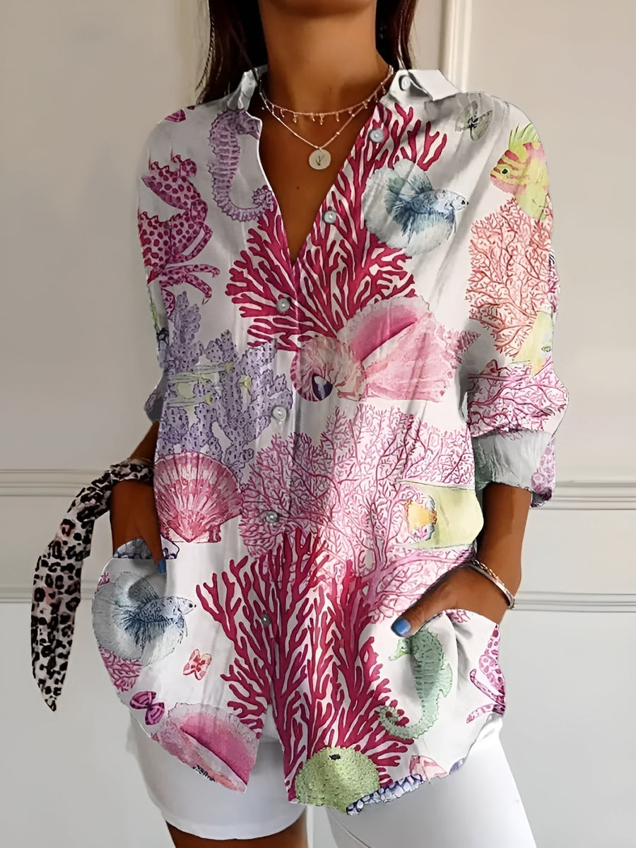 Effortless Elegance | Relaxed Button-Up Shirt for Women | Casual